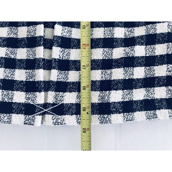 Brooks Brothers | Red Fleece Tweed Plaid Skirt Womens Size 8 Blue Slit - Picture 8 of 12